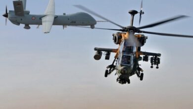 صورة الطائرات المسيرة التركية ANKA وطائرات T129 ATAK في عملية مشتركة